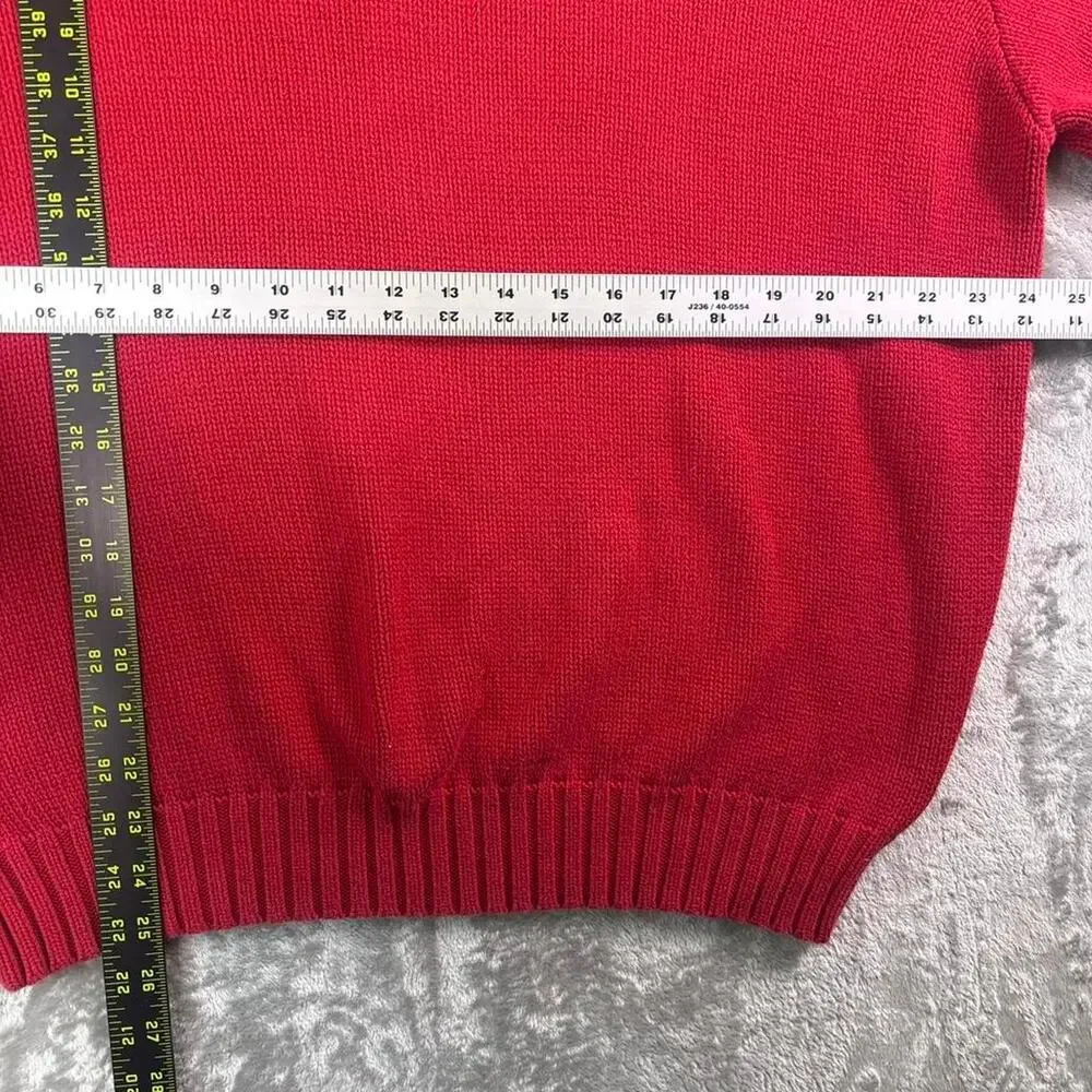 Vintage Polo Ralph Lauren Red Cotton Knit Sweater Men’s  Size XL
